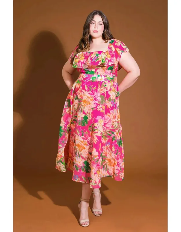 Happiest Here Woven Midi Dress
