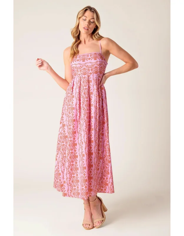 The Evette Woven Midi Dress