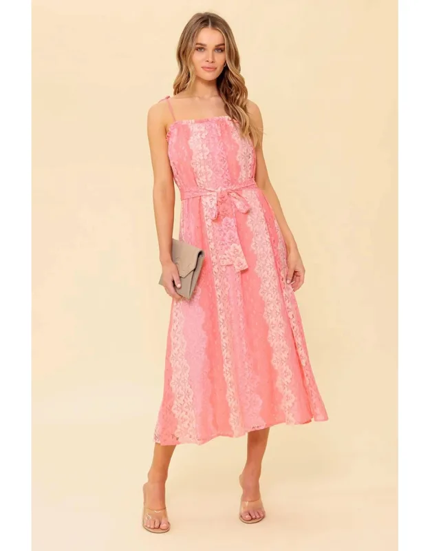 Woven Lace Midi Dress