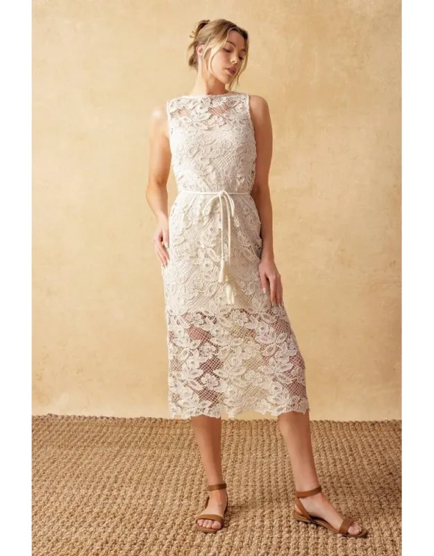 Timeless Treasures Lace Woven Midi Dress