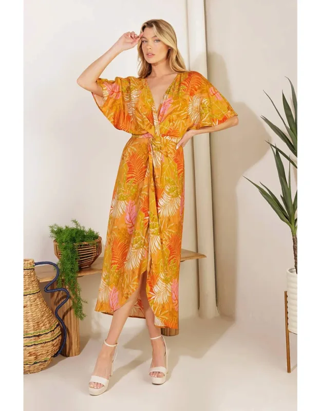 Budding Hearts Woven Midi Dress