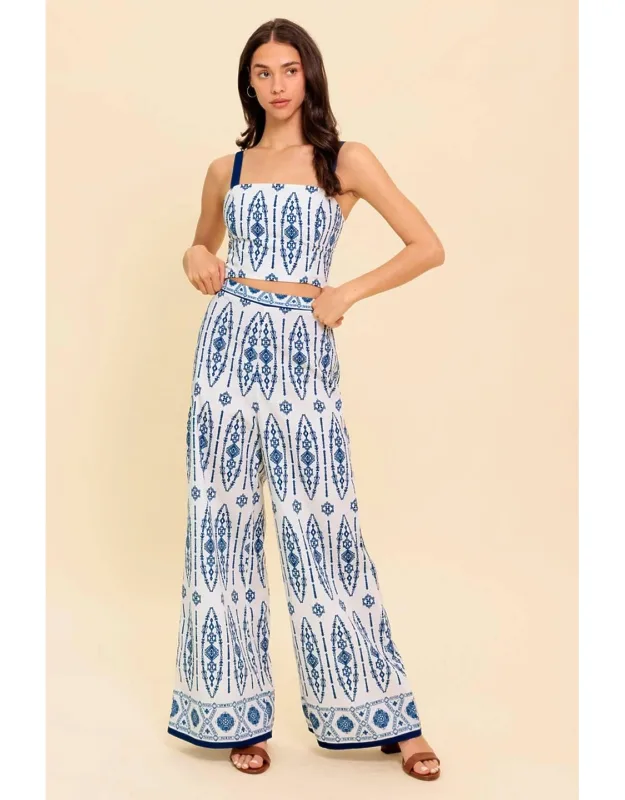 Modern Approach Woven Top And Pant Set