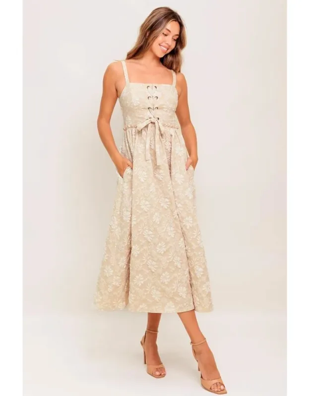 Soft Sunset Story Woven Midi Dress