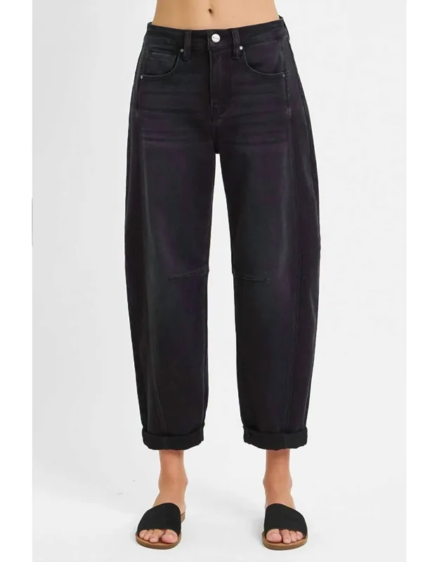 Lennox High Rise Crop Barrel Cuffed Jeans