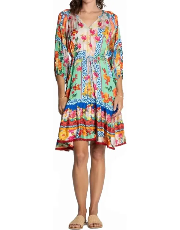Three Quarter Sleeve Mini Dress
