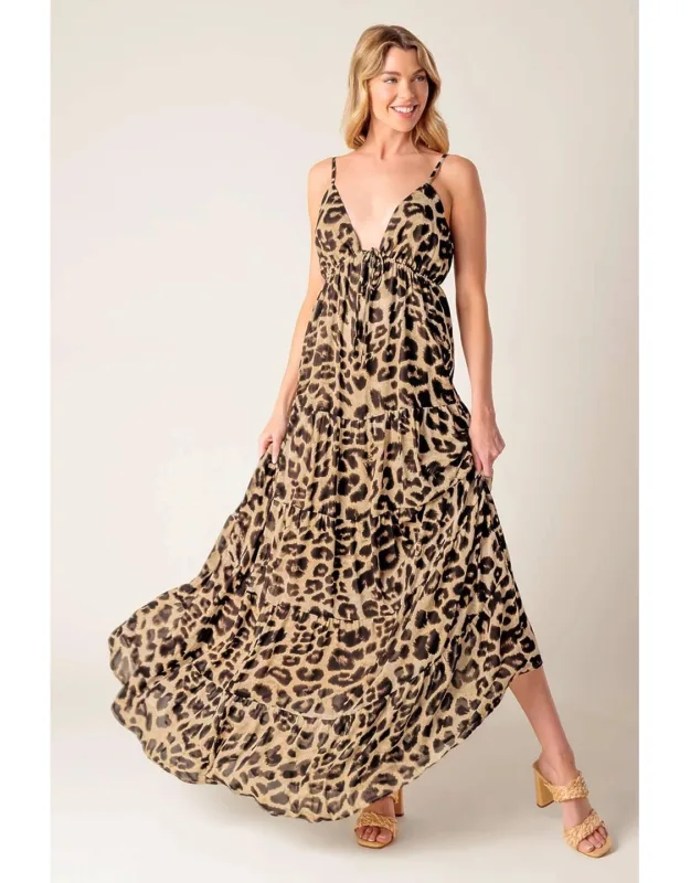 Leopard Woven Maxi Dress