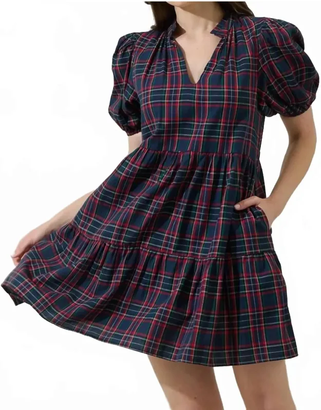 Plaid Babydoll Mini Dress