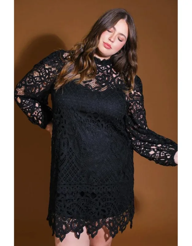 Woven Lace Mini Dress
