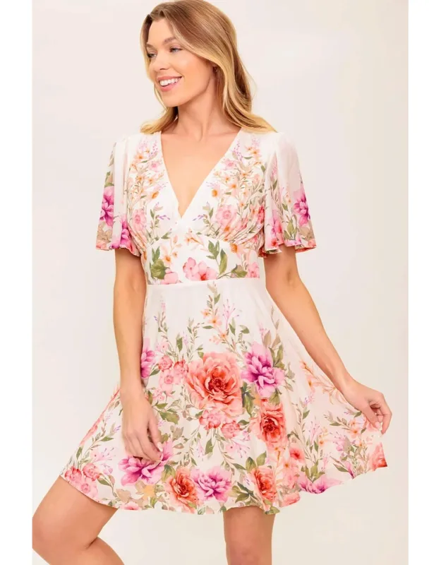 The World Awaits Woven Mini Dress