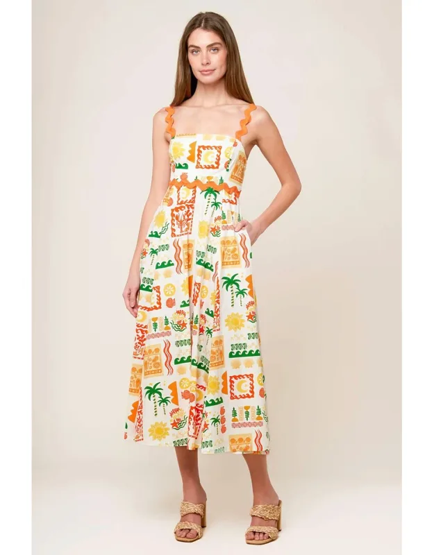 Roaming Around Woven Midi Dress