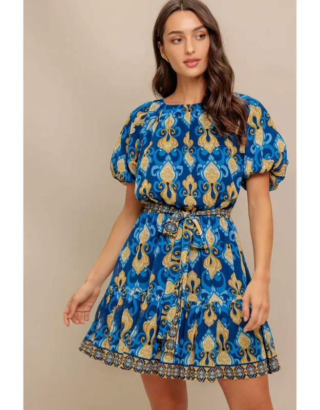 Baroque Breeze Woven Mini Dress