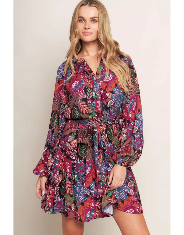 Floral Bliss Woven Mini Dress