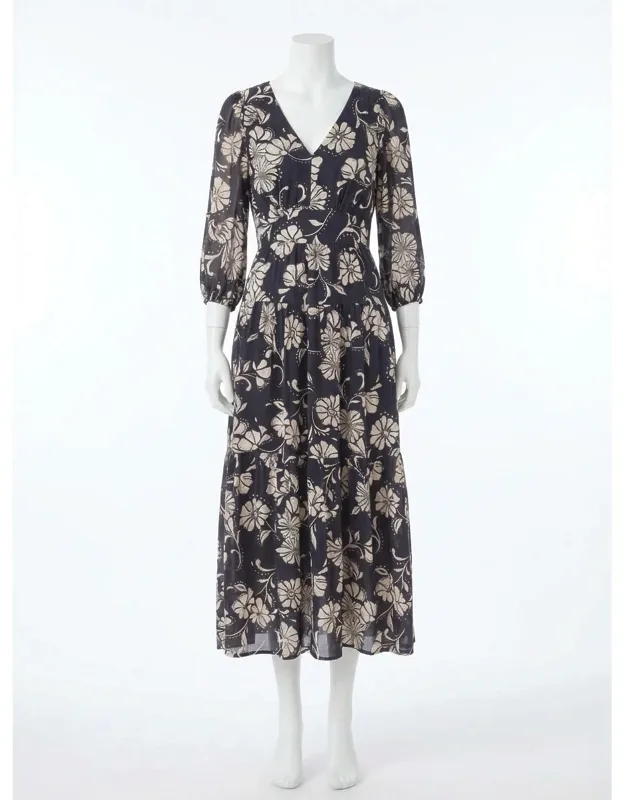 Adelina Ari Floral Midi Dress
