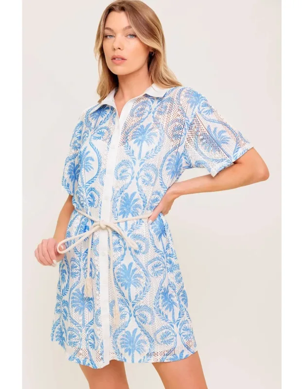 Woven Lace Mini Dress