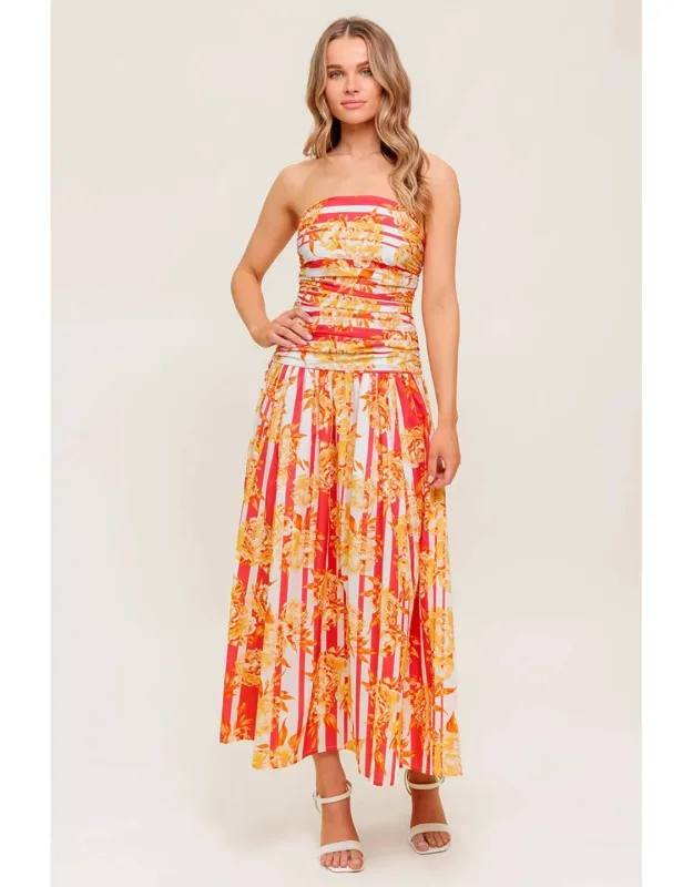Peony Storm Dance Woven Midi Dress