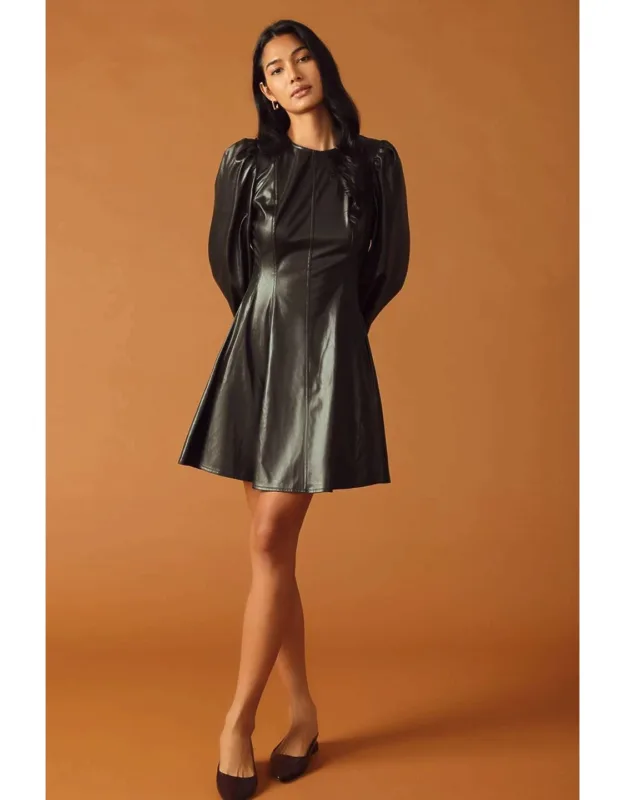 Change Of Pace Faux Leather Mini Dress