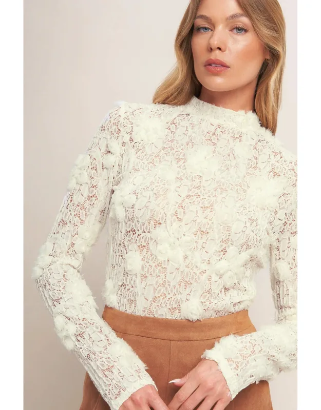 Romantic Sheer Floral Sweater