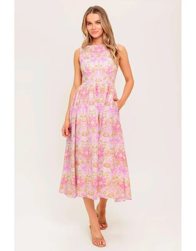 Under The Sun Woven Midi Dress