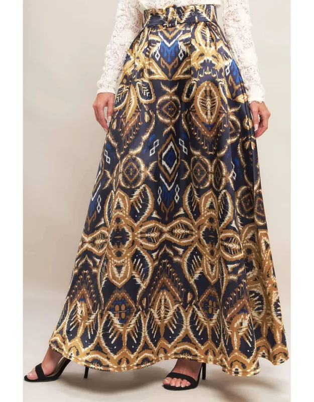 Drape Woven Maxi Full Skirt