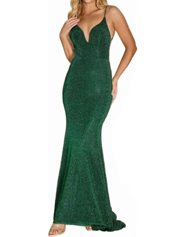 Backless Beaded Prom Dress
