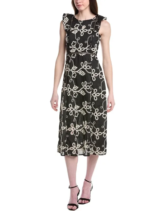 Rope Embroidered Midi Dress