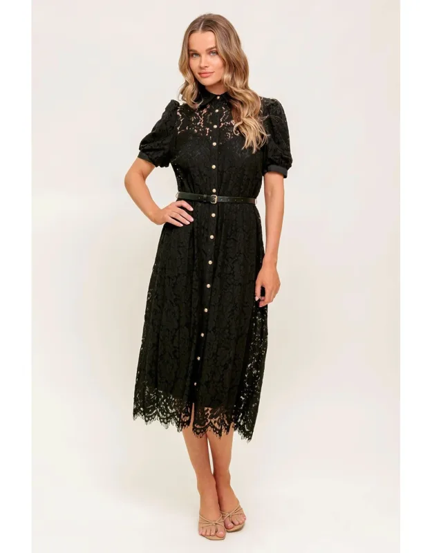 Timid To Tenacious Woven Lace Dress