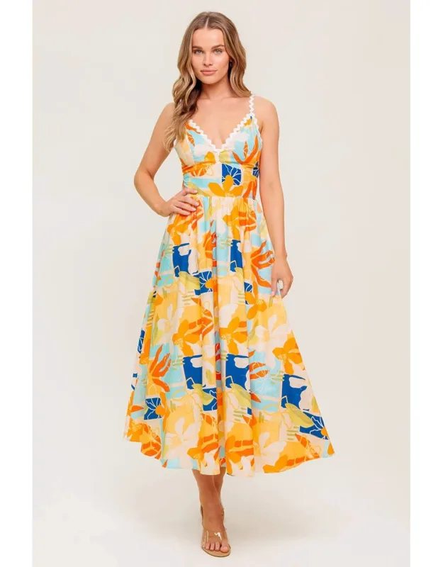 Petal Kiss Woven Midi Dress