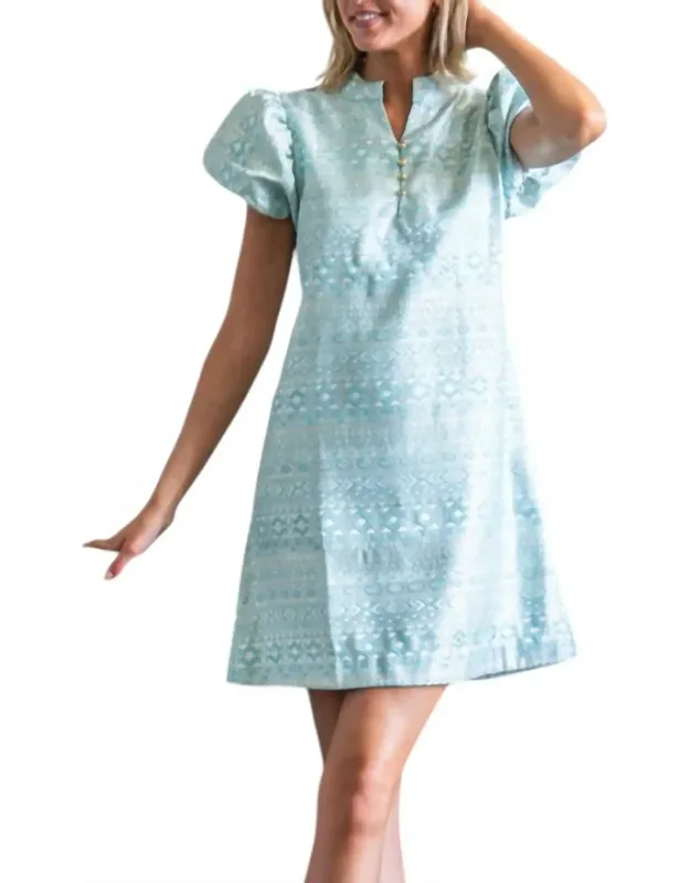 Button Front Mini Tunic Dress