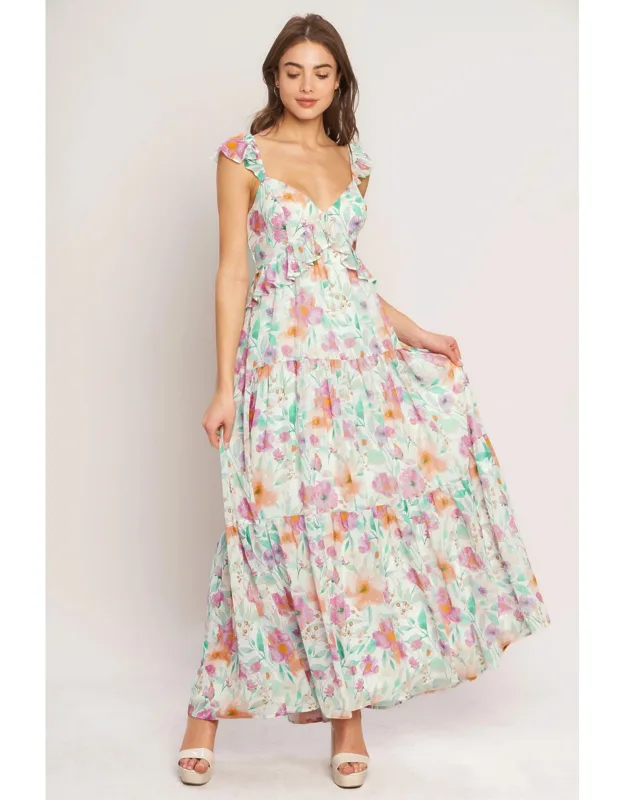 Heavenly Blossom Woven Maxi Dress