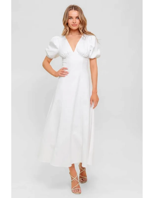Secret Vine Glow Woven Twill Midi Dress