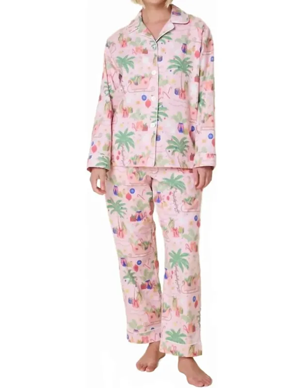 Flannel 2 Piece California Christmas Pajama Set