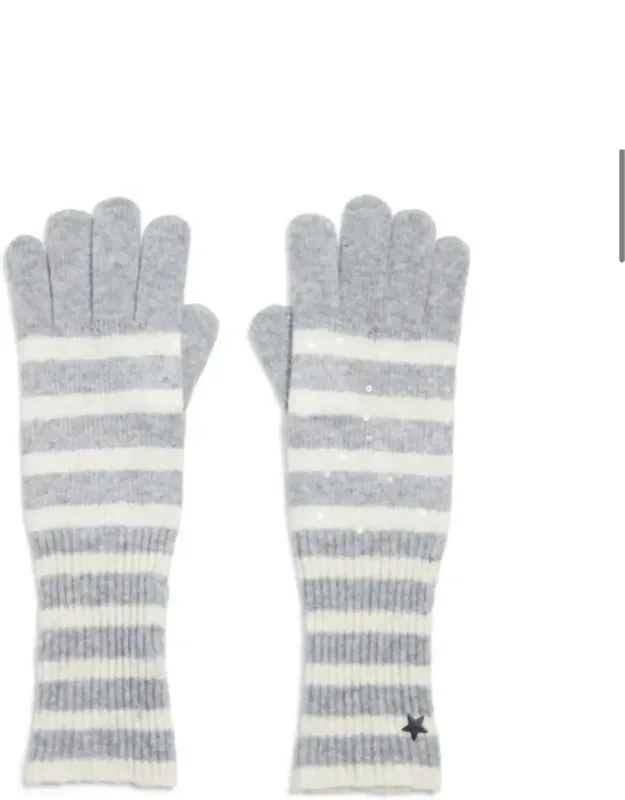 Heaven Striped With Sequins Gloves