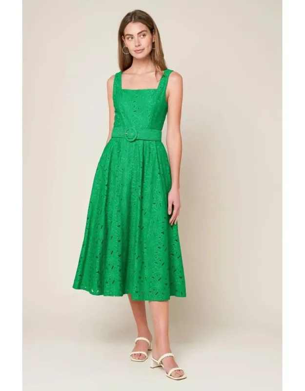 Daffodils & Daydreams Woven Lace Midi Dress