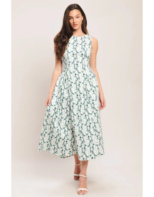 Bloom Column Woven Midi Dress
