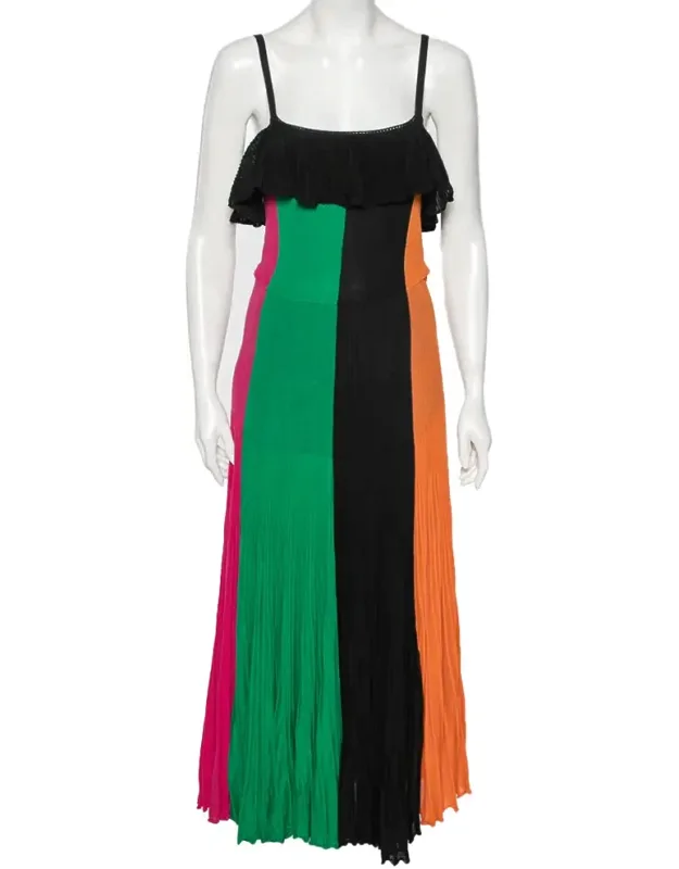 Pleated Knit Maxi Dress