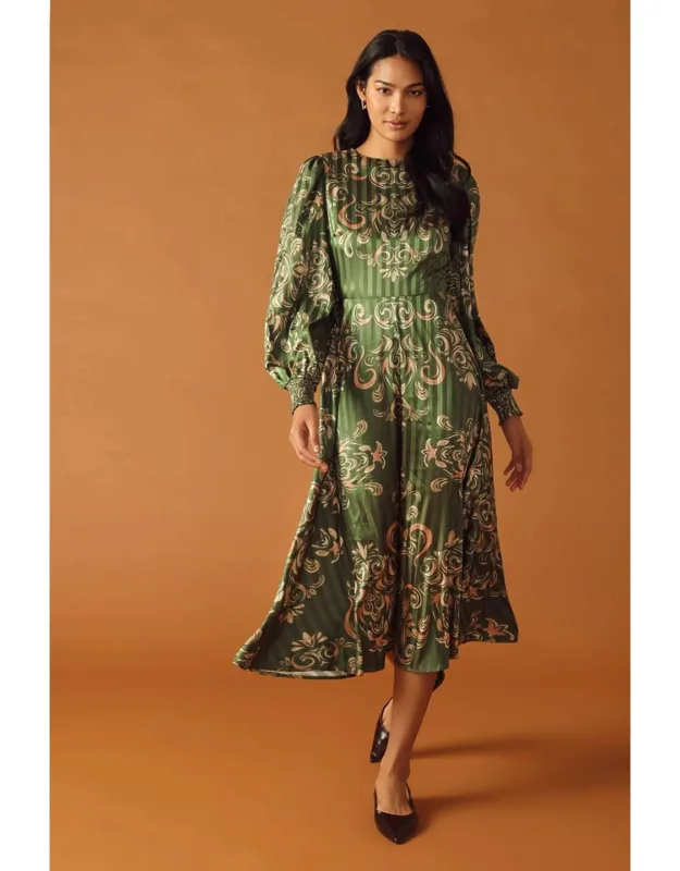 Moments Of Clarity Woven Midi Dress
