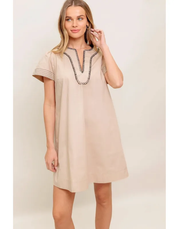 Calm Silhouette Woven Mini Dress
