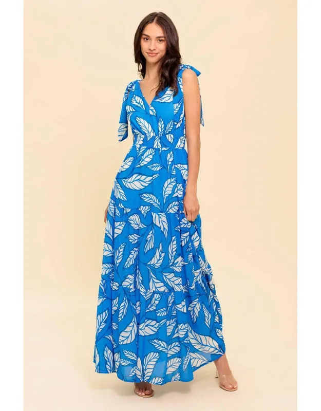 Making Promises Woven Maxi Dress With V Neckline And Smocked Waistband