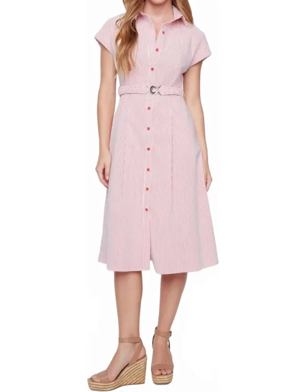 Mint To Blush Stripe Midi Dress