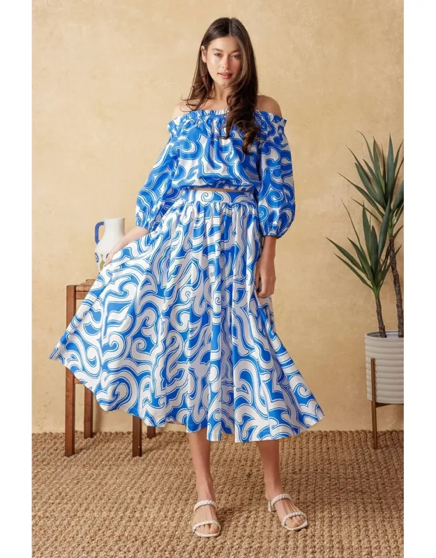Sunset Sashay Top And Skirt Set