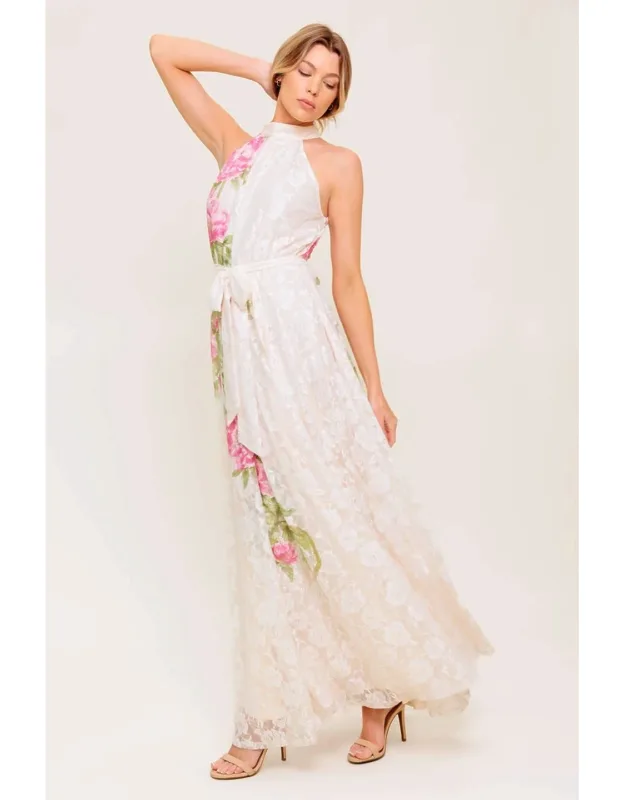 Botanical Dream Woven Lace Maxi Dress