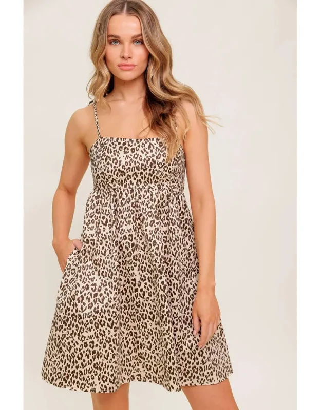 Leopard Woven Mini Dress