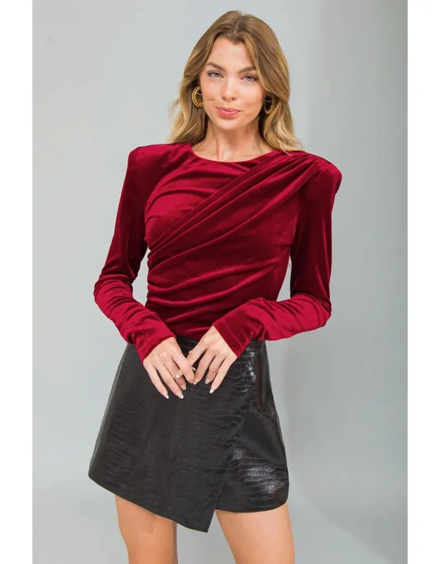 Continue This Journey Velvet Crop Top