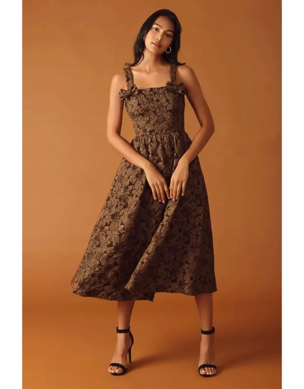 Lost In Time Woven Midi Dress
