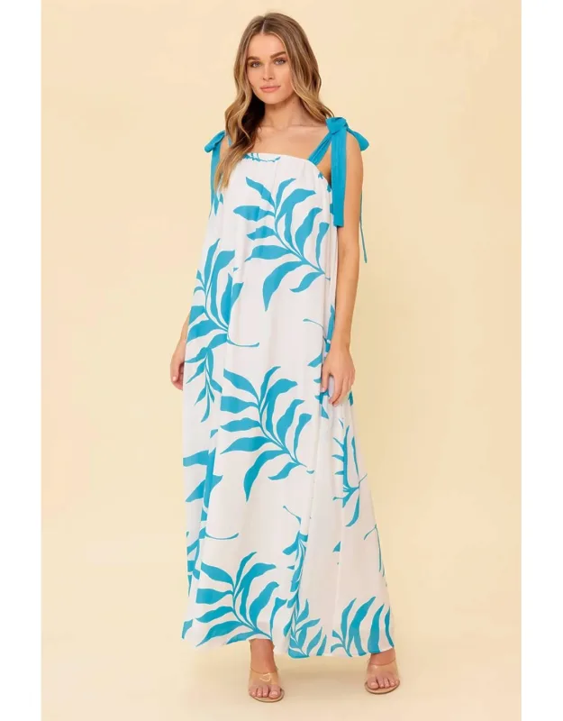Maxi Dress With Shoulder Tie And Plunging Back