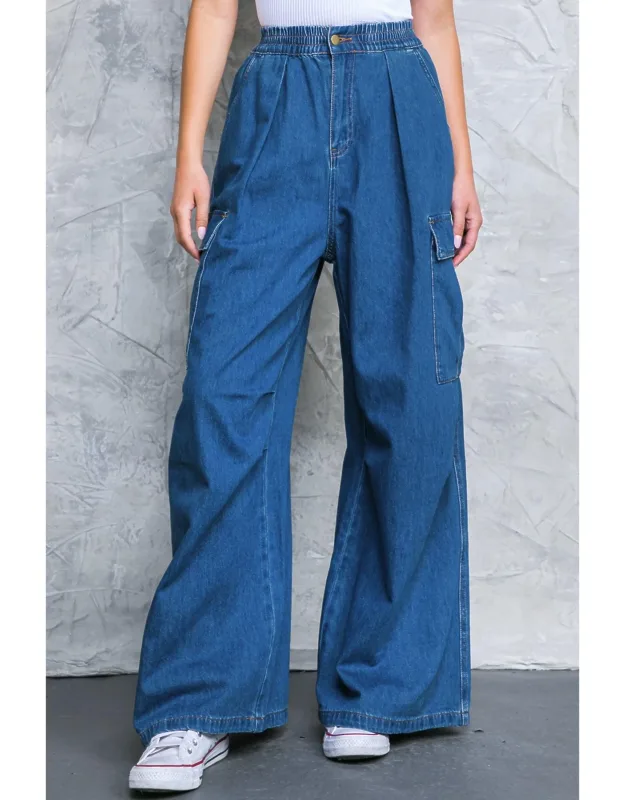 Washed Denim Pants