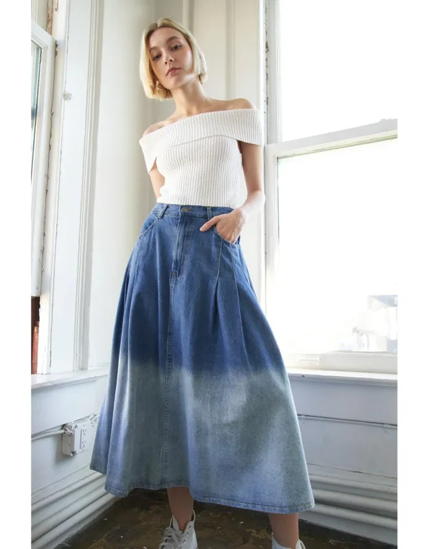 Denim Midi Skirt