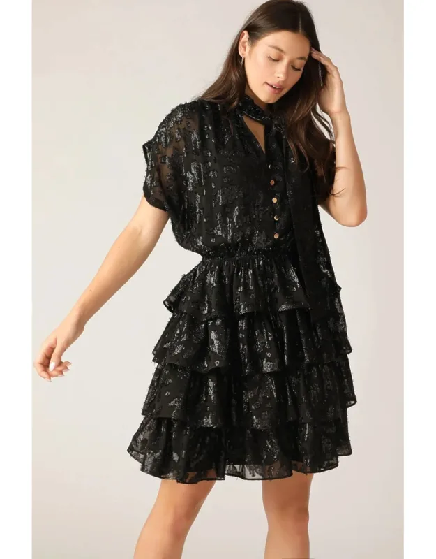 Not I Know Mini Dress With Front Bow Tie And Elasticized Waist