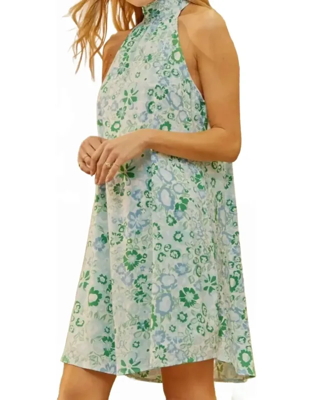 Botanical Grace High Neck Dress