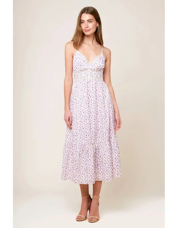 Daylight Glimmer Woven Midi Dress